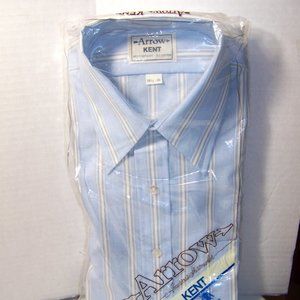 70s NEW Vintage Arrow Kent Shirt button down Blue 15-1/2, 33